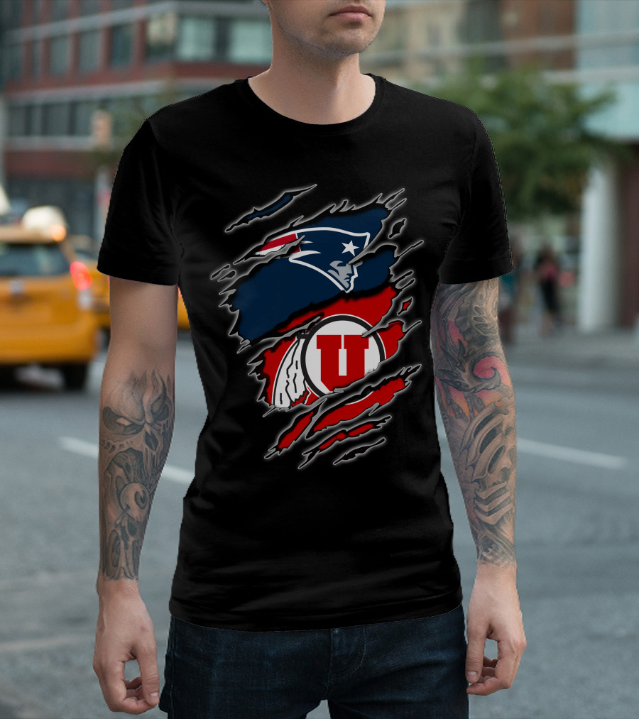 Patriots Utes Scratch Design Logo Fusion T-Shirt