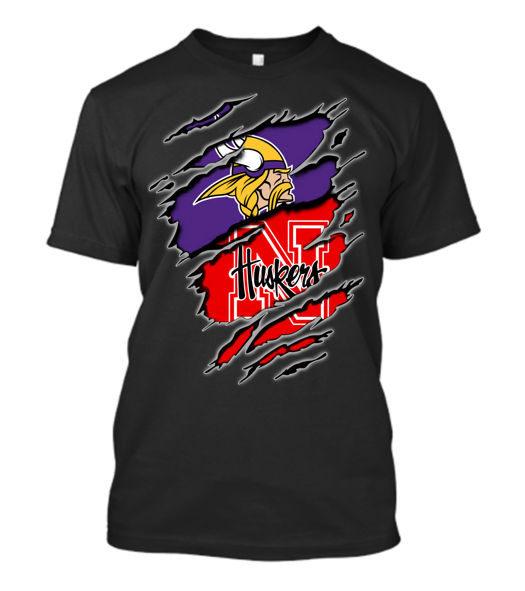Vikings Huskers Torn Layered T-Shirt