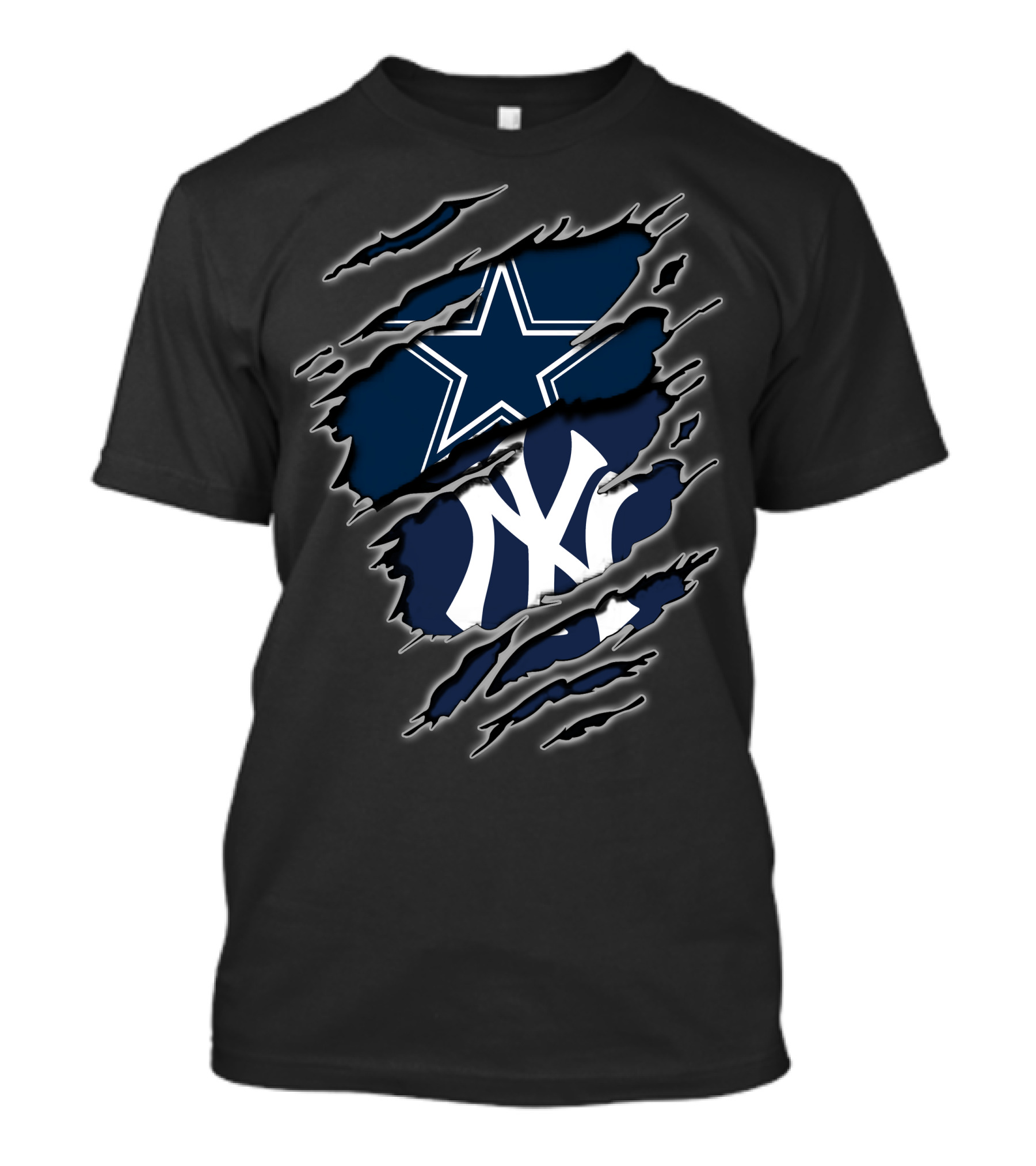 Cowboys Yankees Star And Ny Logo Mashup T-Shirt