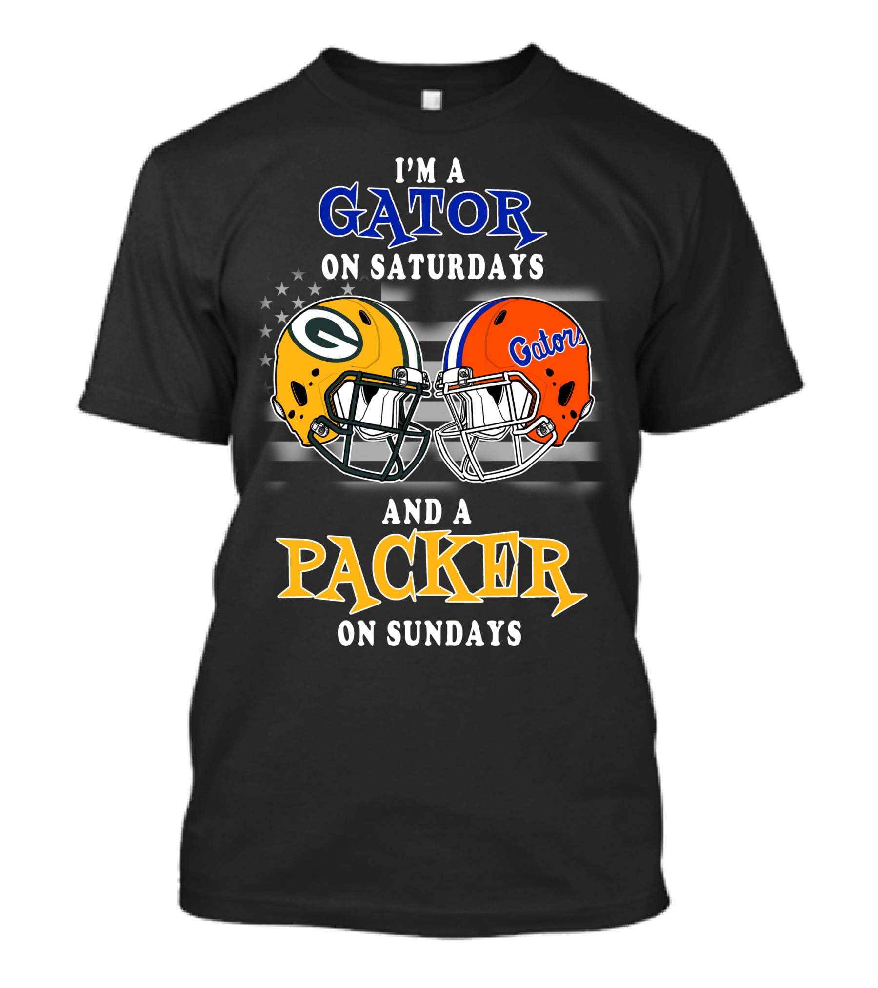 I'm A Gator On Saturdays And A Packer On Sundays Football Helmets T-Shirt