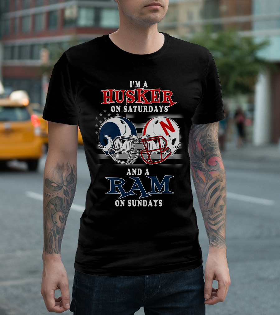 I'm a Husker on Saturdays and a Ram on Sundays T-Shirt
