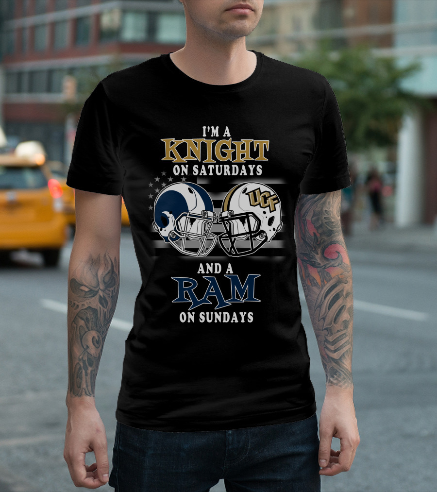 Ucf Knights And Rams Football Helmet Fan Gear Saturdays And Sundays T-Shirt
