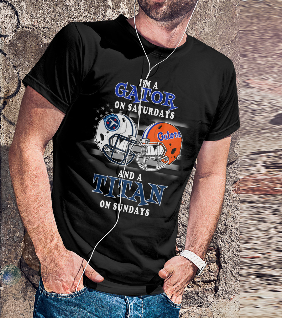 Gator On Saturdays Titan On Sundays Football Helmets T-Shirt