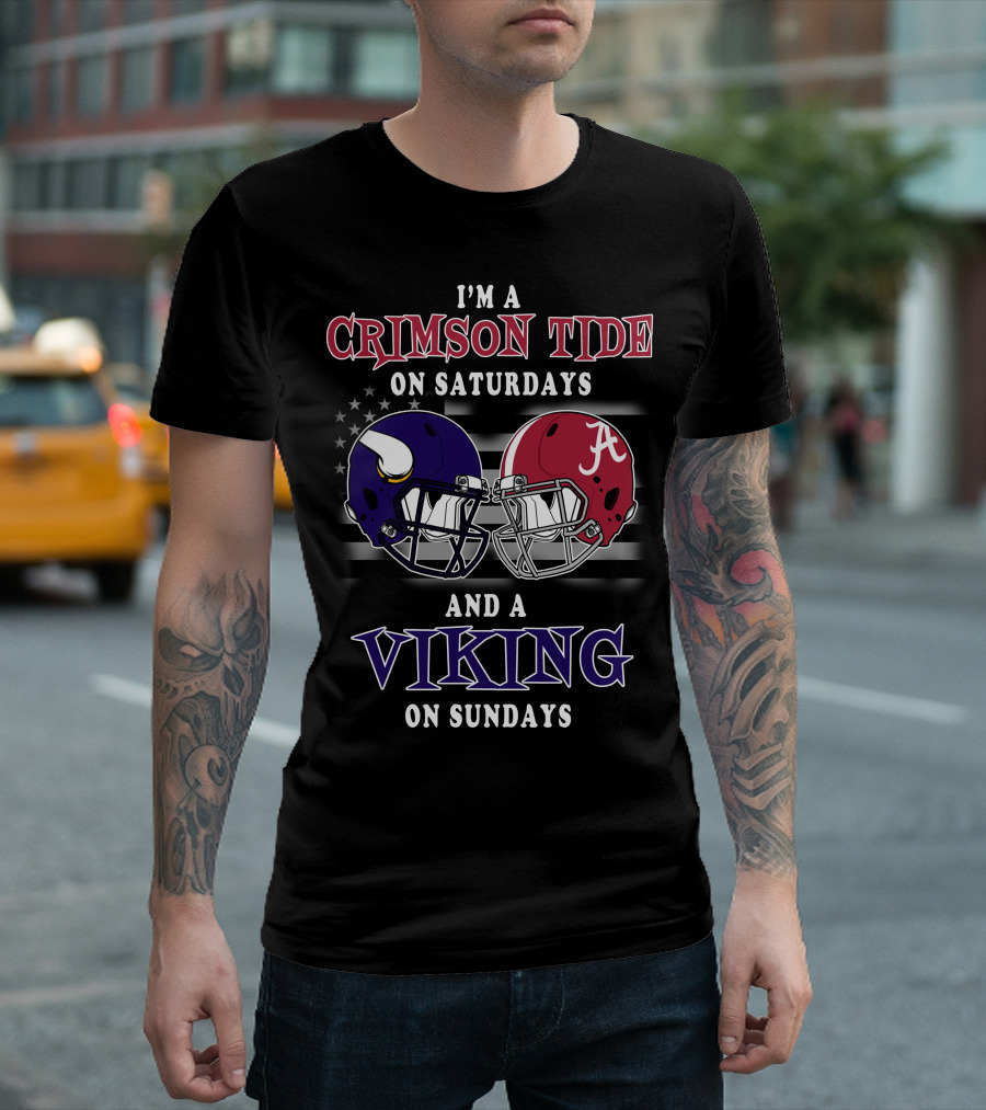I'm A Crimson Tide On Saturdays And A Viking On Sundays T-Shirt