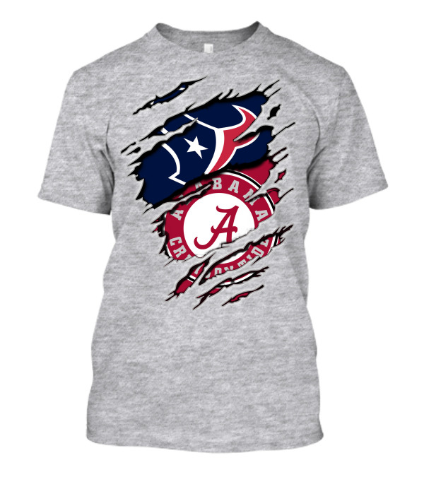 Alabama Crimson Tide Texans Football Torn T-Shirt