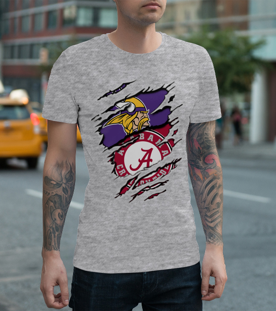 Alabama Crimson Tide Minnesota Vikings Crossover T-Shirt
