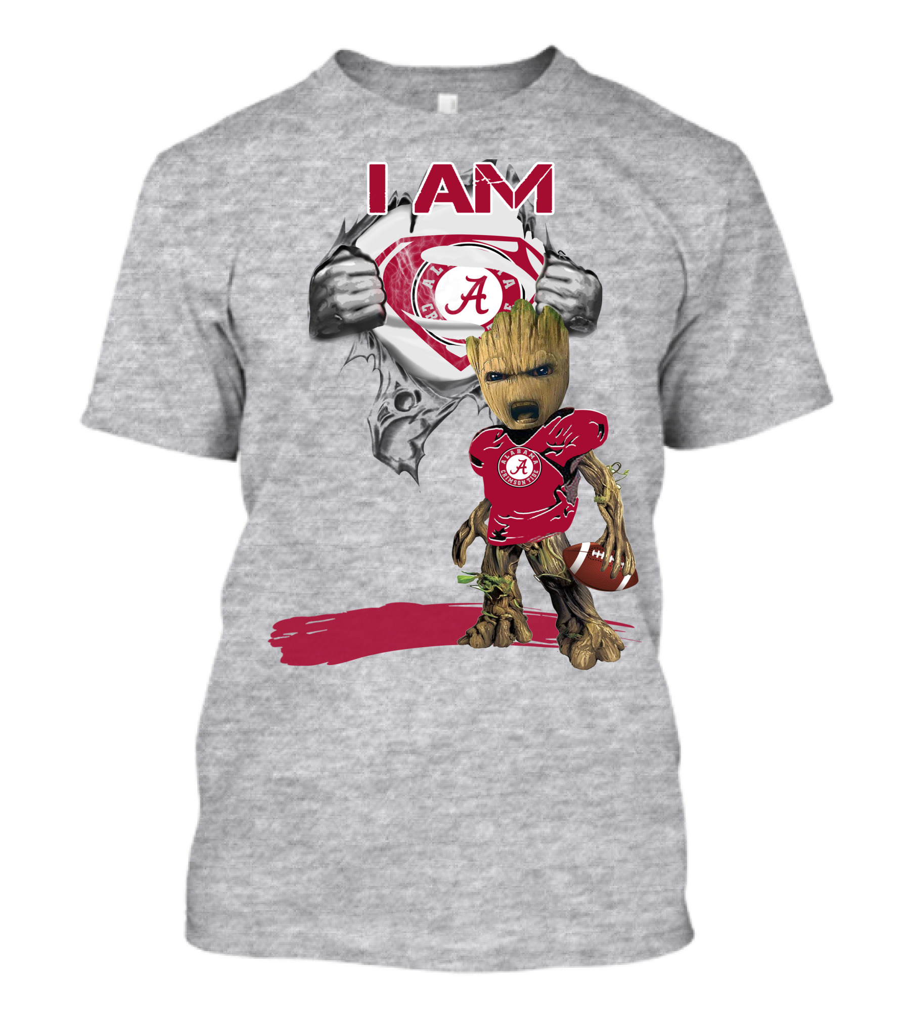 I Am Alabama Baby Groot Football T-Shirt