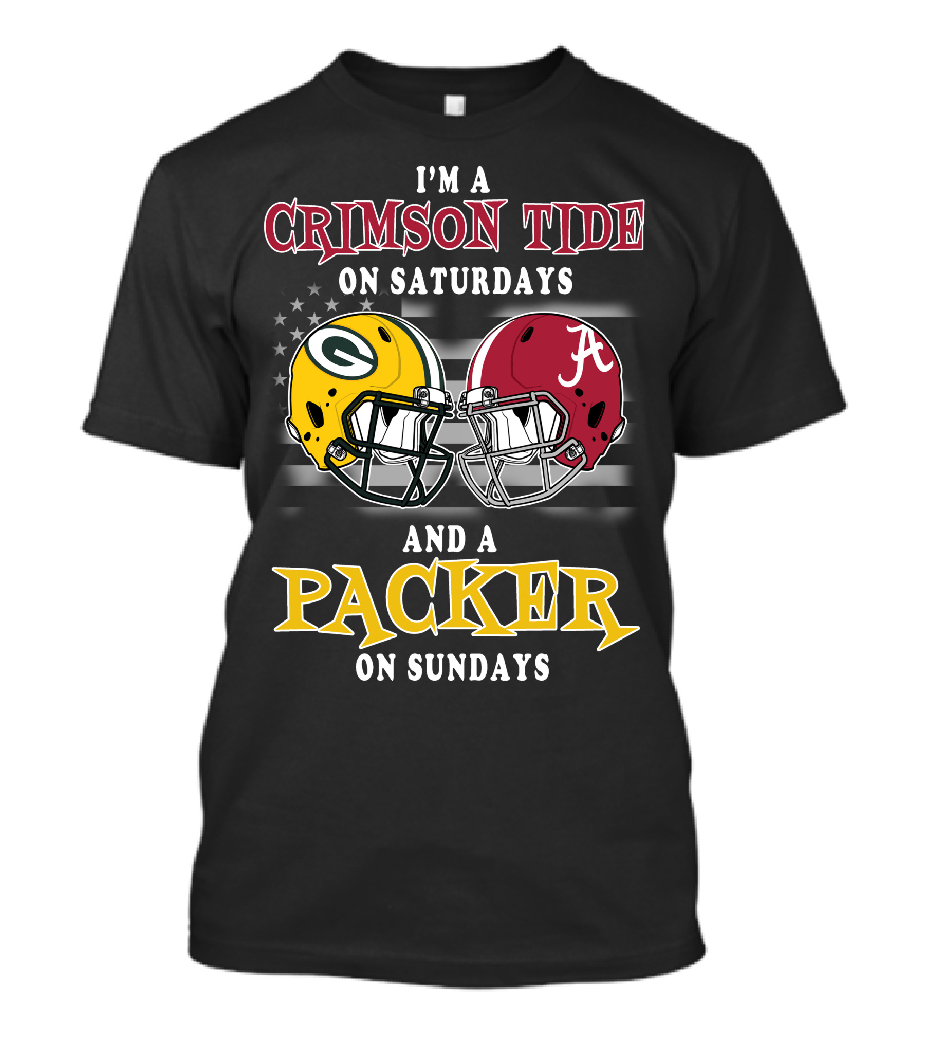 I'm A Crimson Tide On Saturdays And A Packer On Sundays T-Shirt