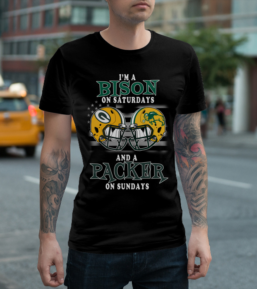 I'm A Bison On Saturdays And A Packer On Sundays T-Shirt