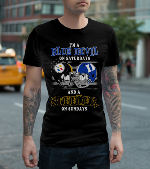 I'm A Blue Devil On Saturdays And A Steeler On Sundays T-Shirt