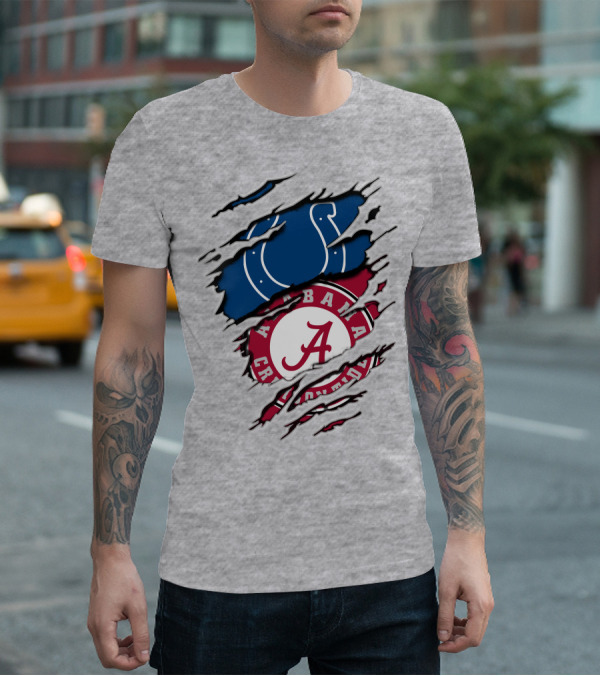 Alabama Crimson Tide Indianapolis Colts Torn T-Shirt
