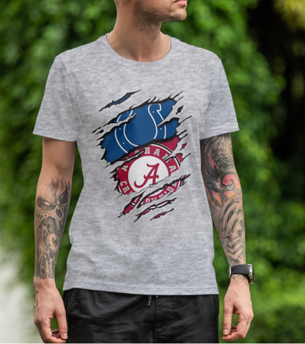 Alabama Crimson Tide Indianapolis Colts Torn T-Shirt