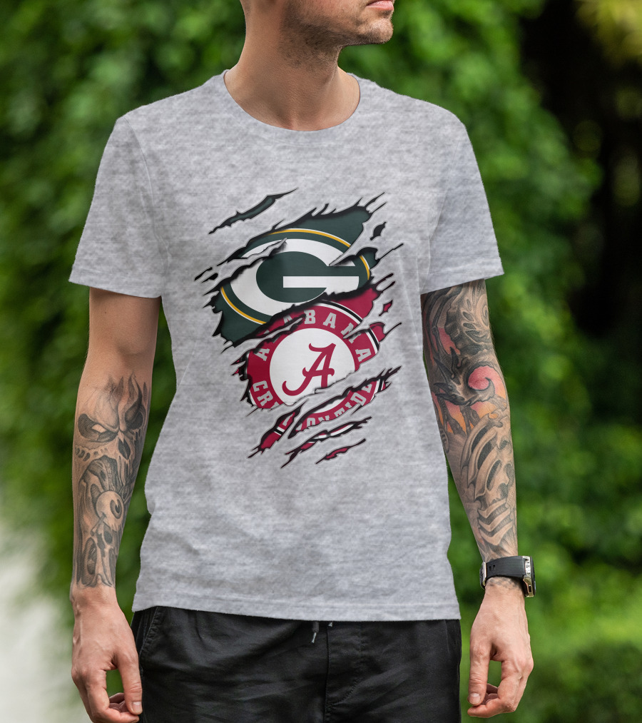 Green Bay Packers Alabama Crimson Tide Fan Combo T-Shirt