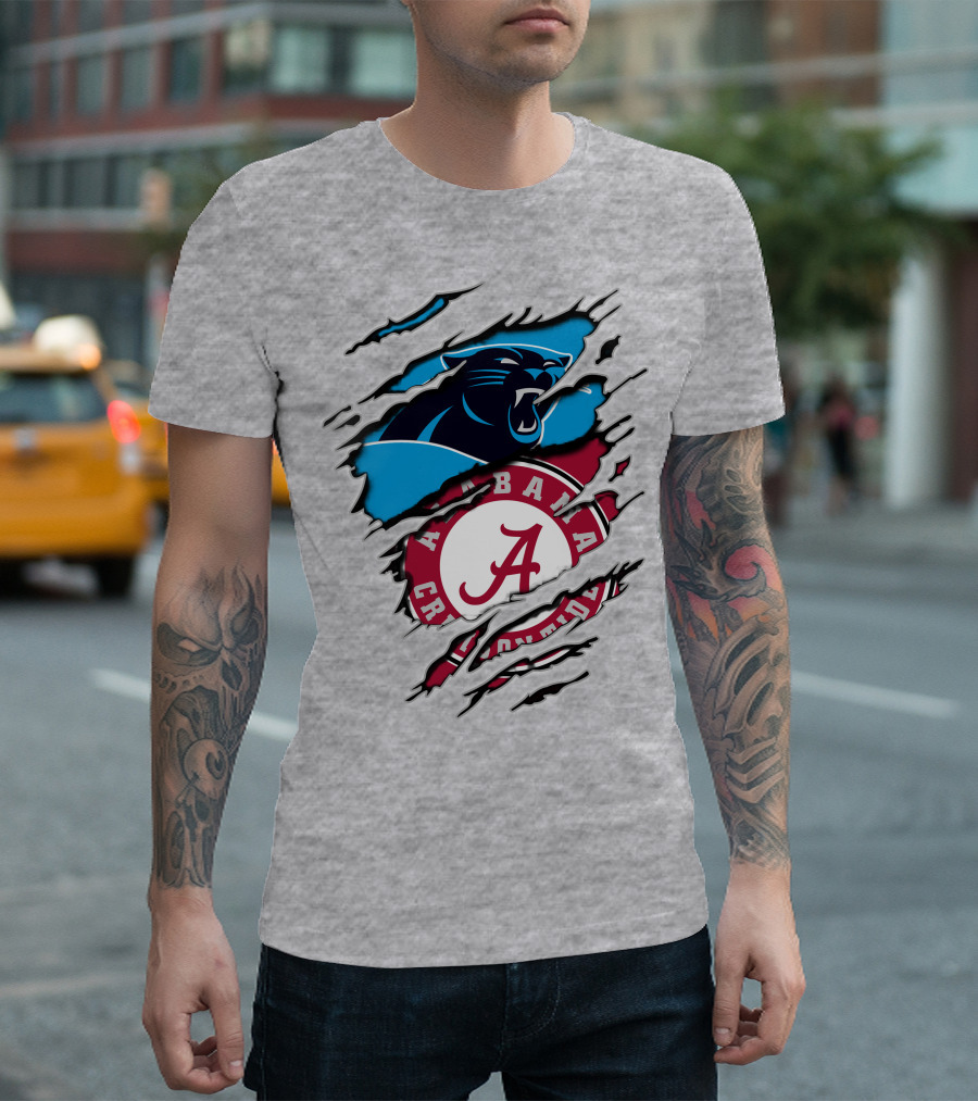 Alabama Crimson Tide Carolina Panthers Crossover T-Shirt