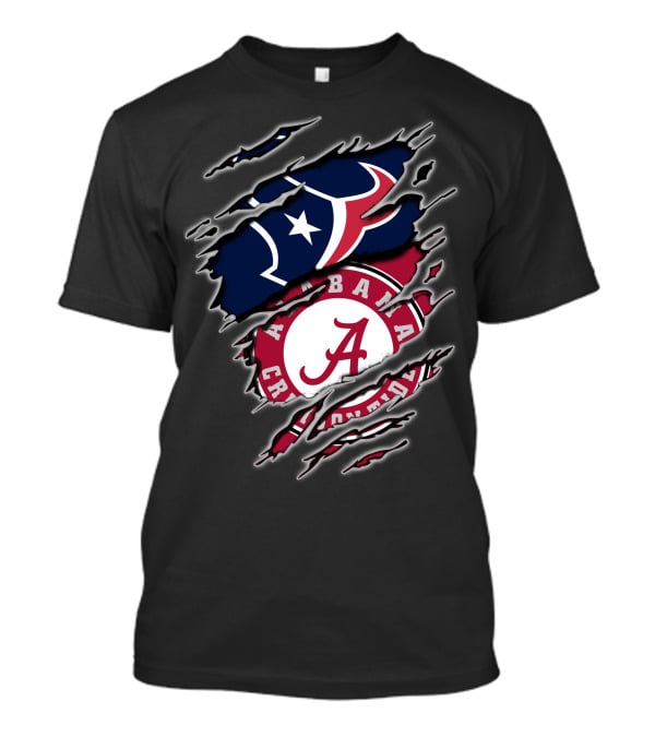 Alabama Crimson Tide Houston Texans Fan Pride Combo T-Shirt