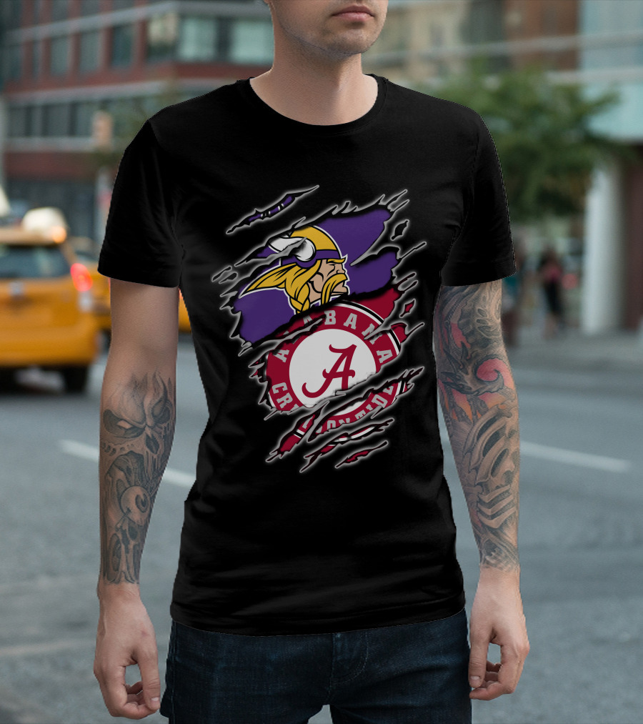 Alabama Crimson Tide Vikings Crossover T-Shirt