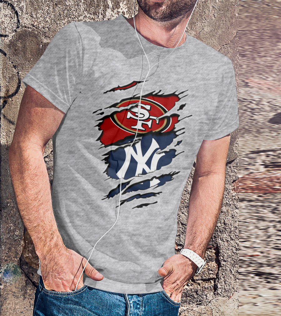 49ERS SF Yankees NY Logo Mashup T-Shirt