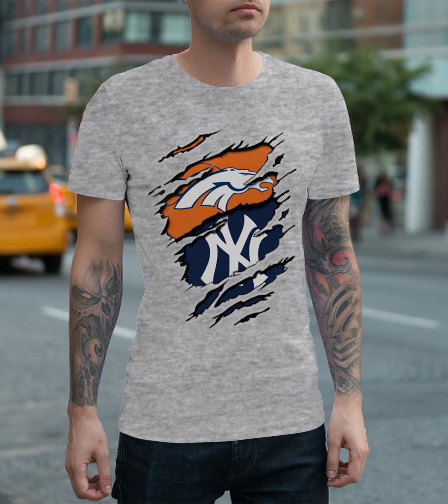 Broncos Yankees Logo Mashup T-Shirt