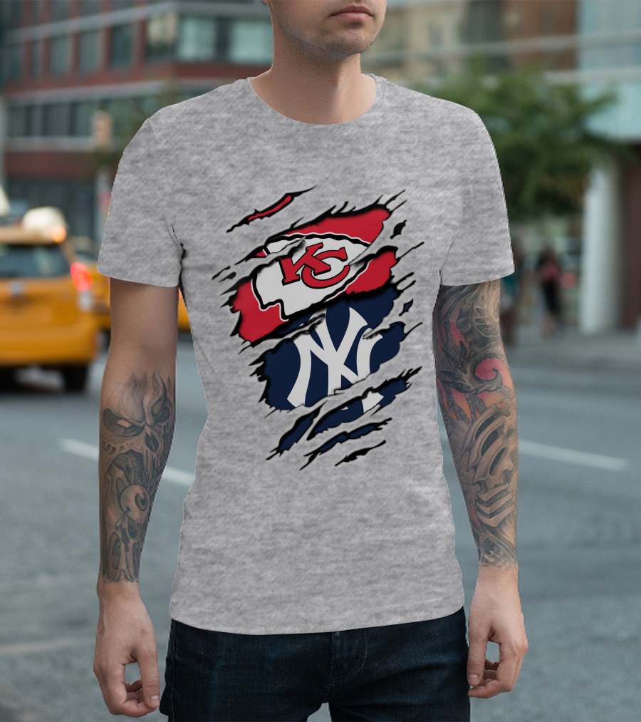 Kansas City Chiefs New York Yankees Combination T-Shirt