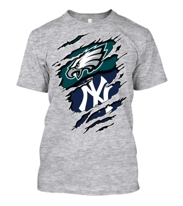 Philadelphia Eagles New York Yankees Fan Crossover T-Shirt