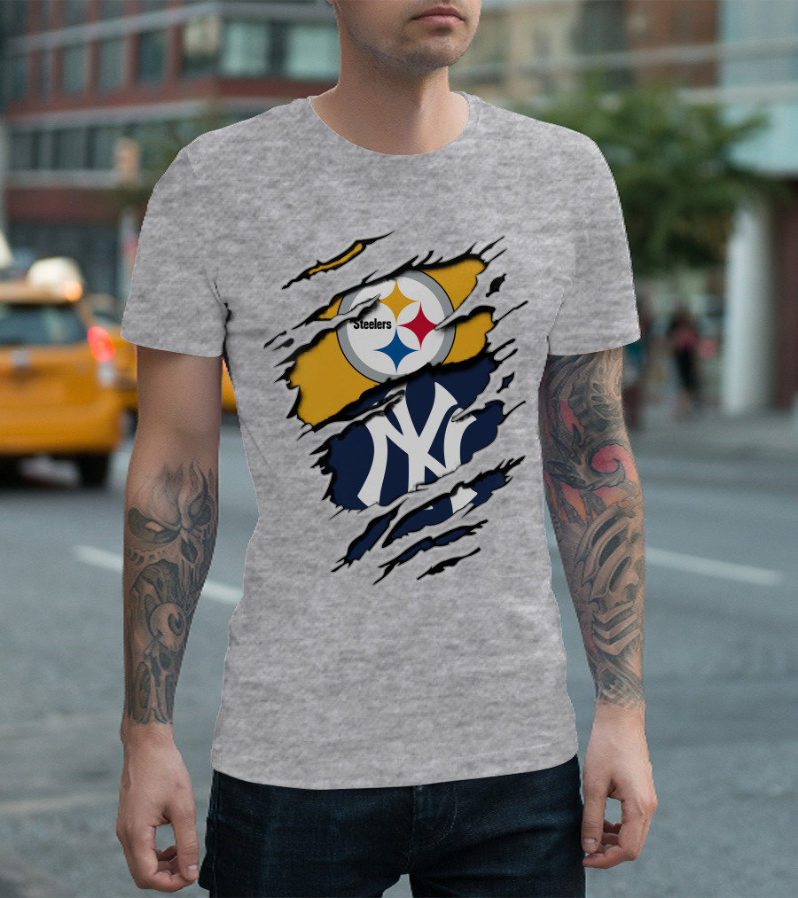 Steelers Yankees Dual Logo Fusion T-Shirt