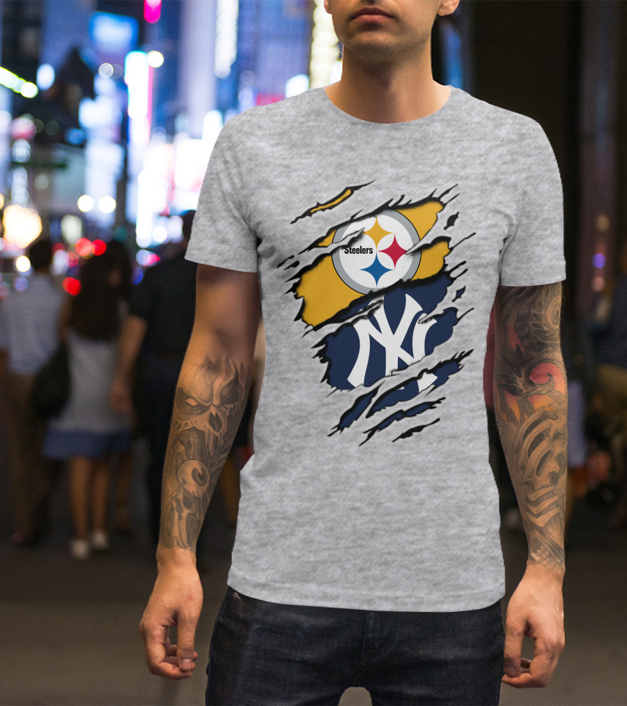 Steelers Yankees Dual Logo Fusion T-Shirt