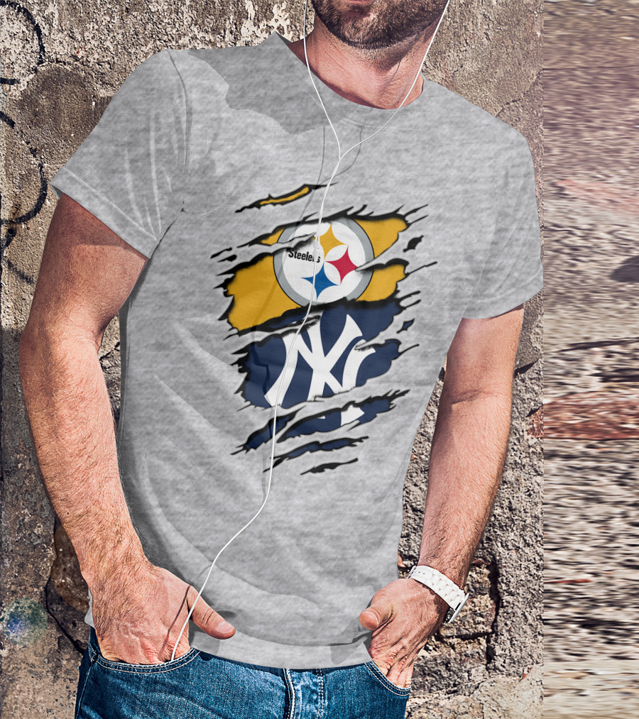 Steelers Yankees Dual Logo Fusion T-Shirt