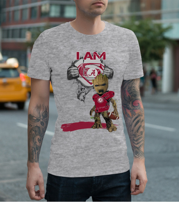 I Am Alabama Baby Groot Football Hero T-Shirt