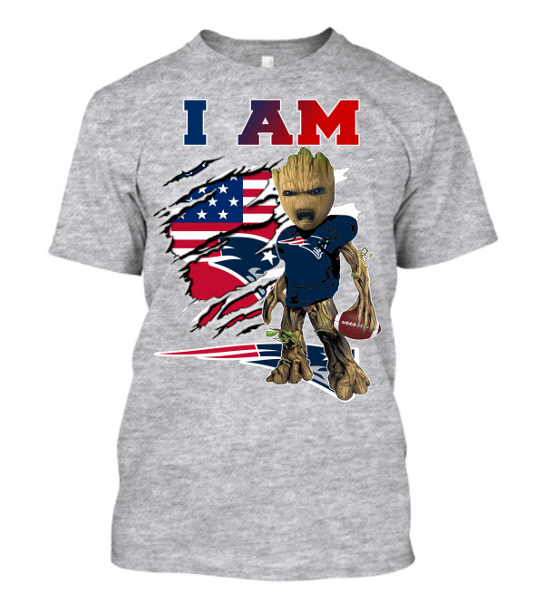 I Am Patriots American Flag Football Character T-Shirt