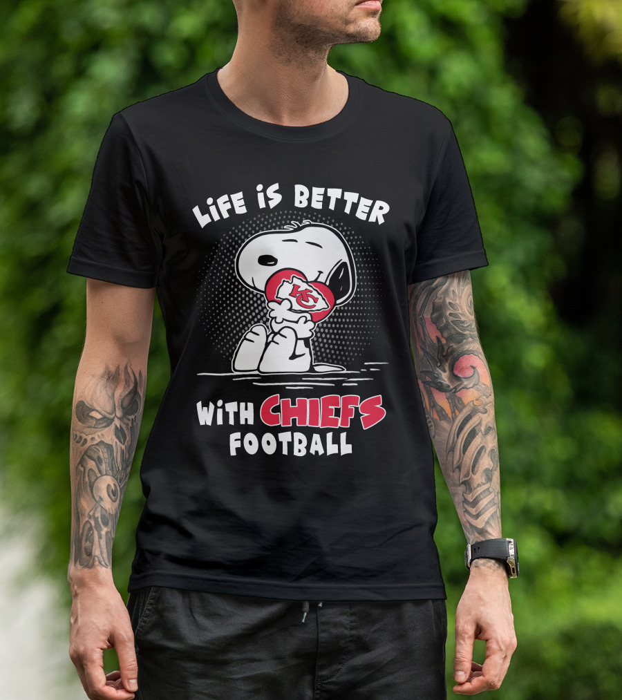 Life Is Better With Chiefs Football Snoopy Chiefs T-Shirt