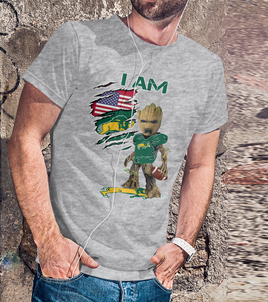 I AM Bison Baby Groot American Football Flag T-Shirt
