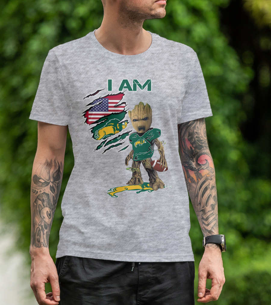 I AM Bison Baby Groot American Football Flag T-Shirt