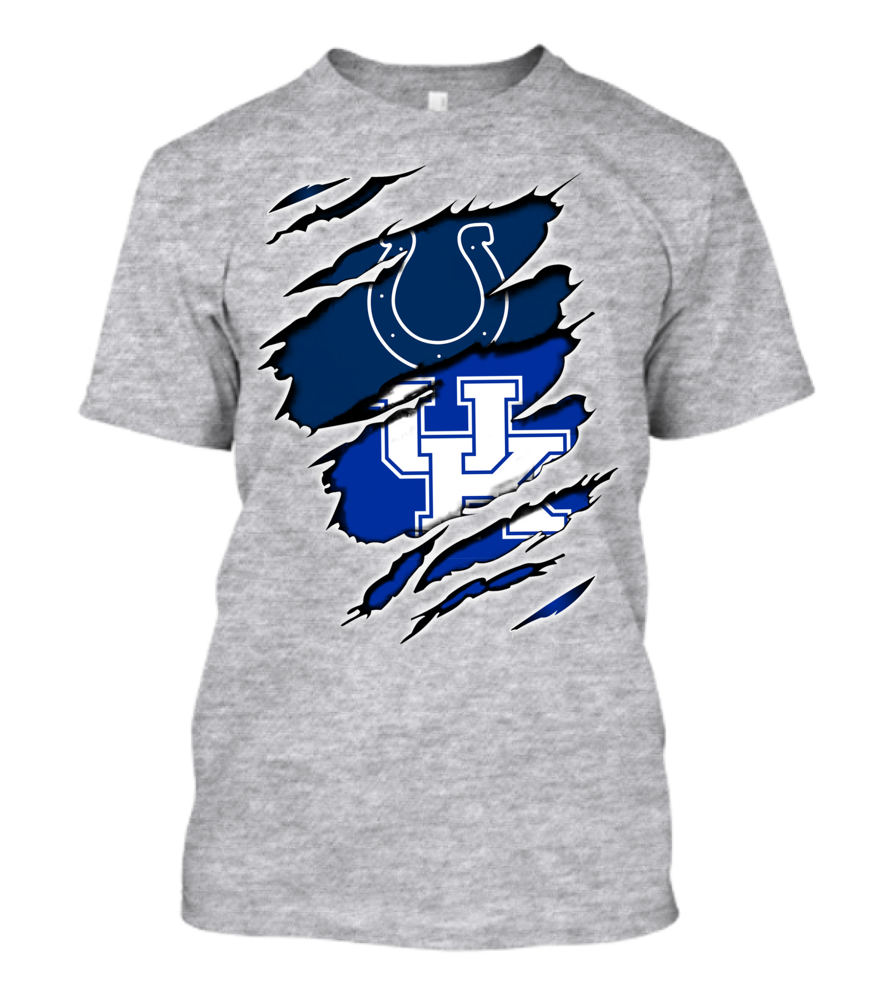 Colts Horseshoe And Kentucky Wildcats UK Blue Claw Marks T-Shirt