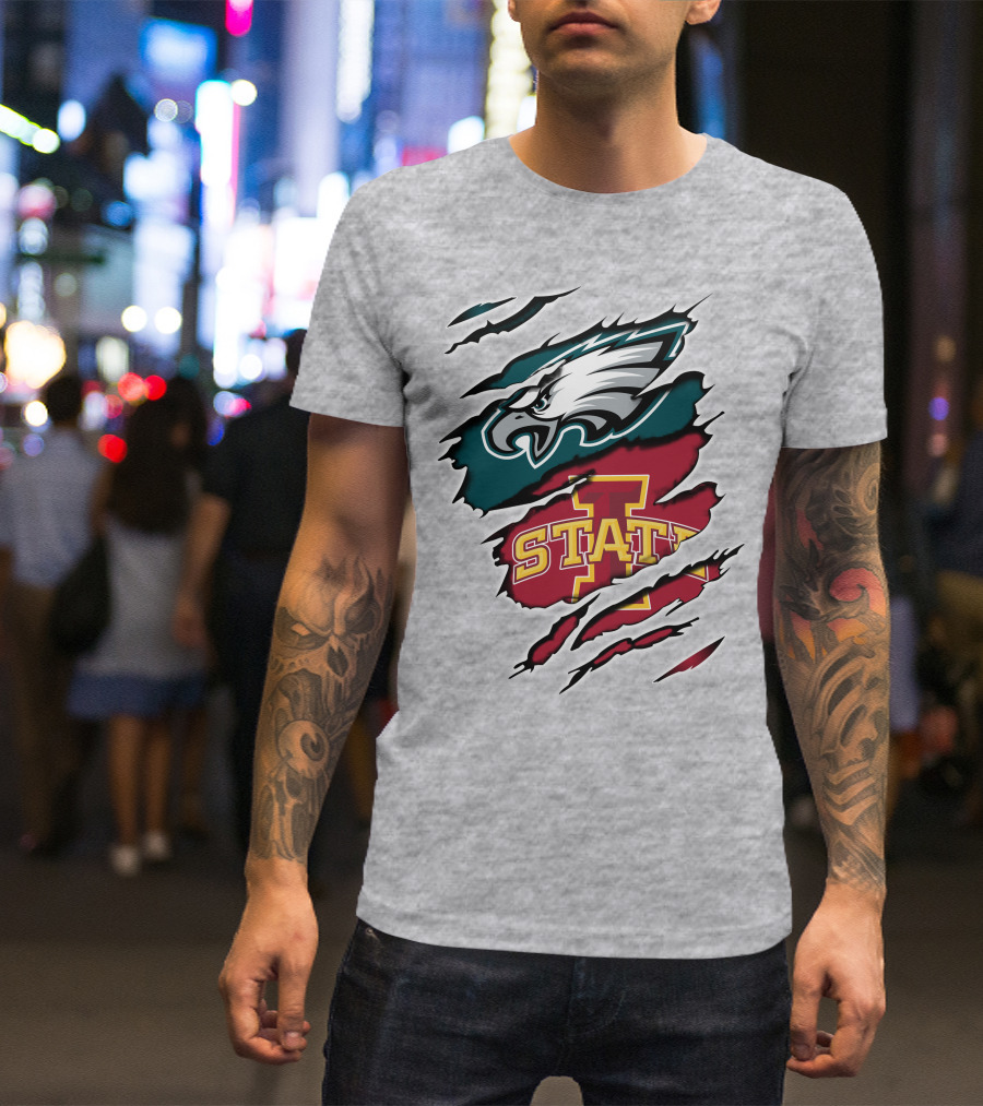 Philadelphia Eagles Iowa State Torn Claw T-Shirt