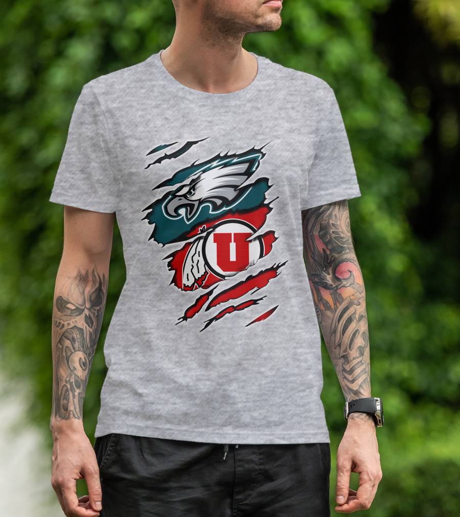 Philadelphia Eagles Utah Utes Claw Marks T-Shirt