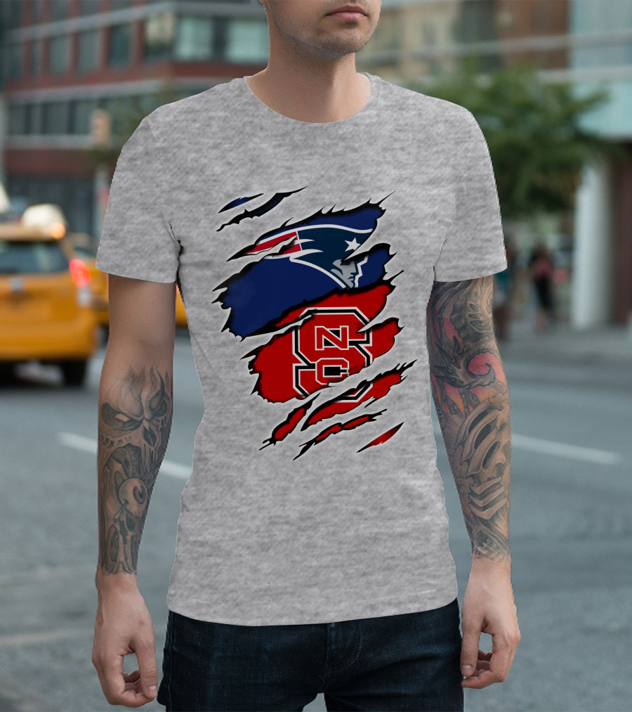 Patriots NC State Wolfpack Claw Logo Mashup T-Shirt