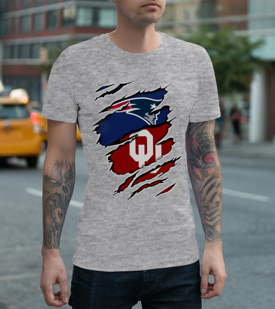 Patriots Sooners OU Logo under Patriots Emblem T-Shirt