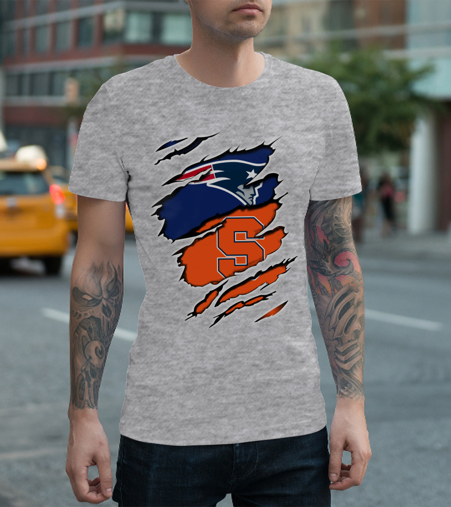 Patriots Syracuse S Logo Ripped Effect T-Shirt