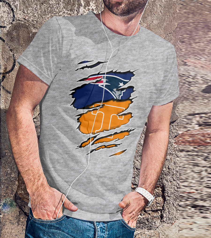 Patriots Tennessee Volunteers Dual Team Logo Combo T-Shirt
