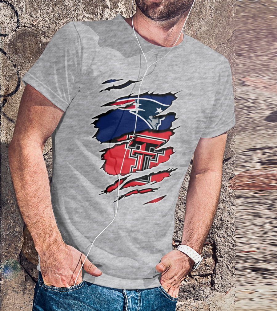 Patriots Texas Tech Dual Logo Fusion T-Shirt