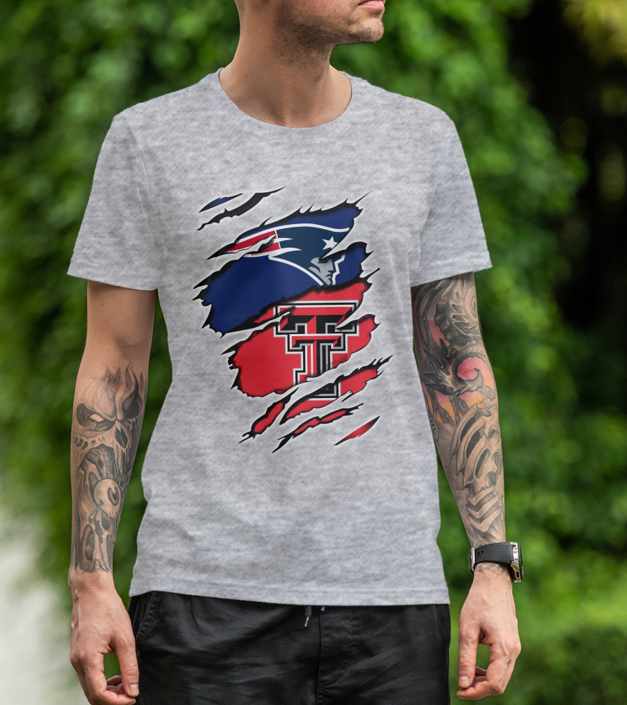 Patriots Texas Tech Dual Logo Fusion T-Shirt