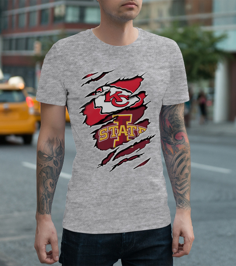 Kansas City Chiefs Iowa State Torn T-Shirt