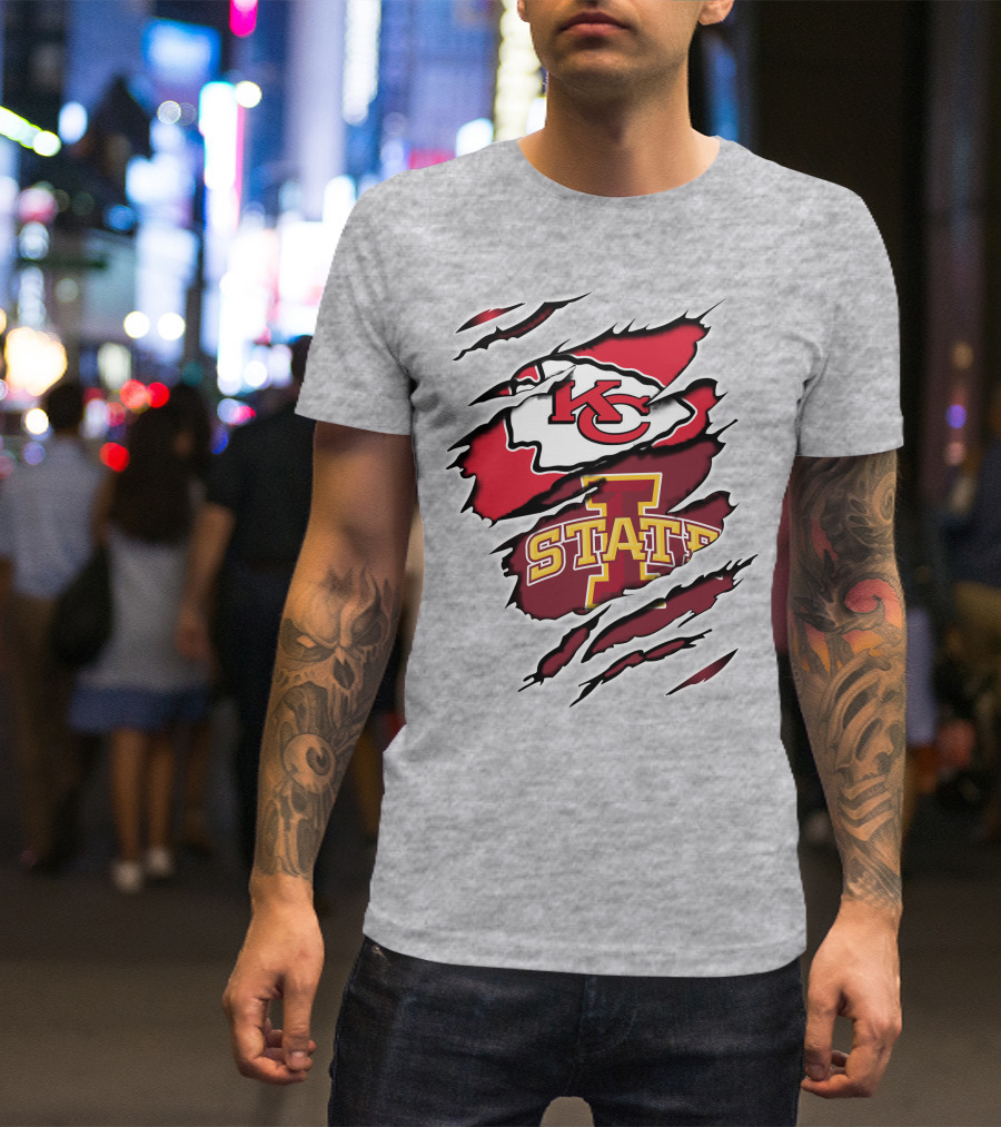Kansas City Chiefs Iowa State Torn T-Shirt