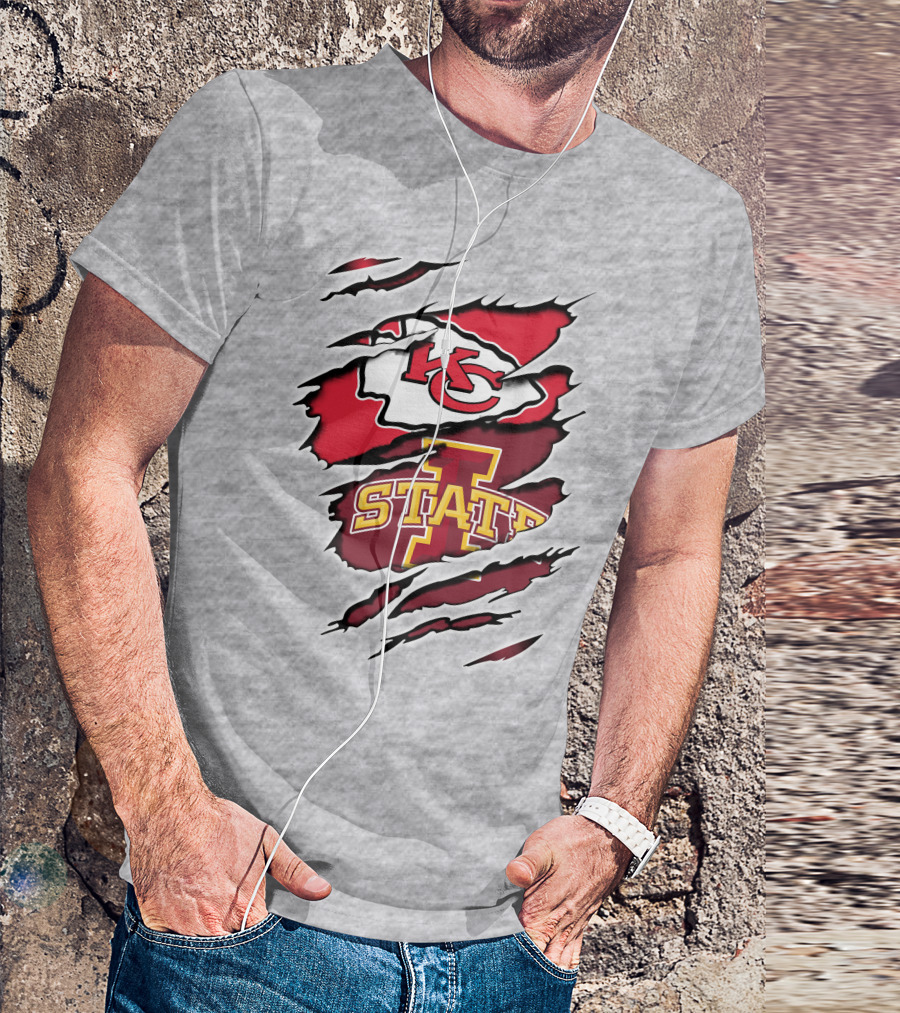 Kansas City Chiefs Iowa State Torn T-Shirt