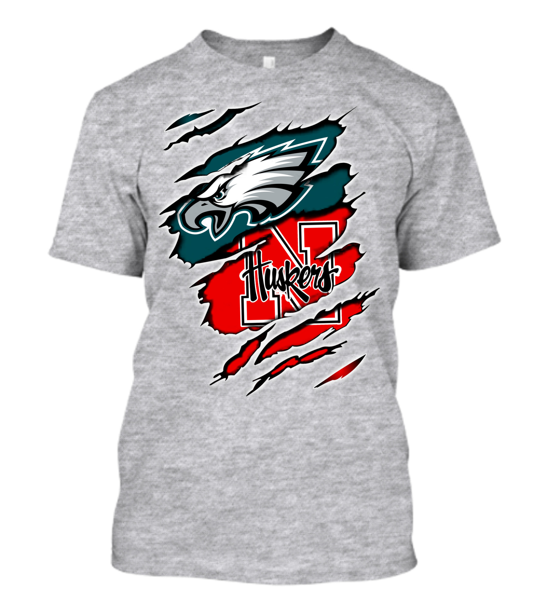 Philadelphia Eagles Nebraska Cornhuskers Crossover T-Shirt