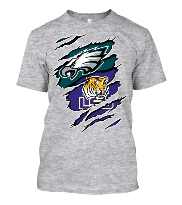 Eagles Philadelphia Tigers LSU Collaboration T-Shirt