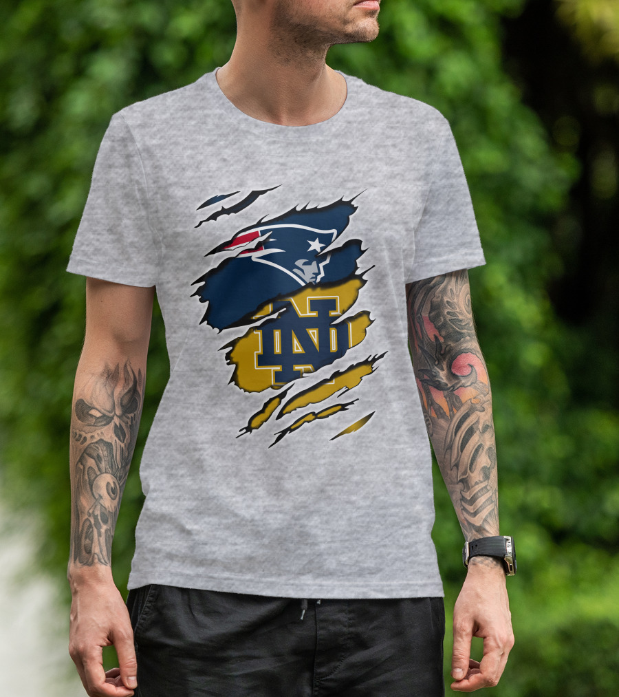 Patriots Notre Dame Logo Fusion T-Shirt