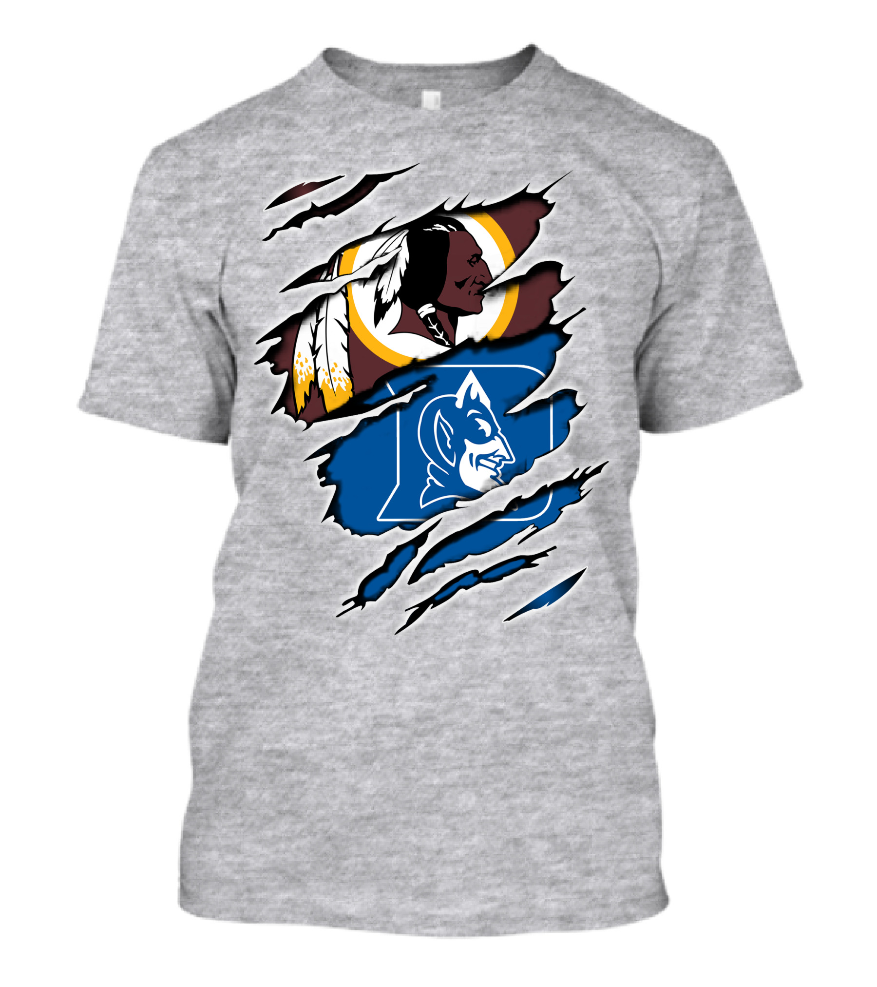 Redskins And Duke Blue Devils Iconic Logo Mashup T-Shirt