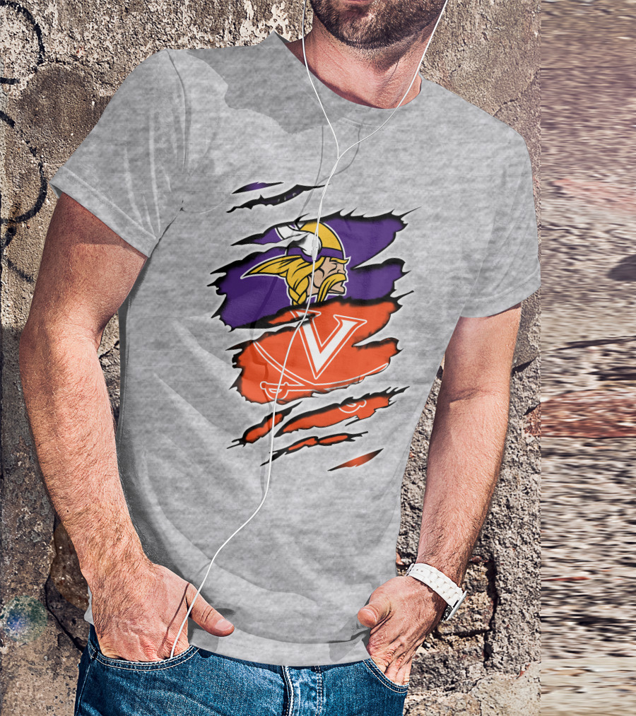 Minnesota Vikings Virginia Cavaliers Crossover T-Shirt