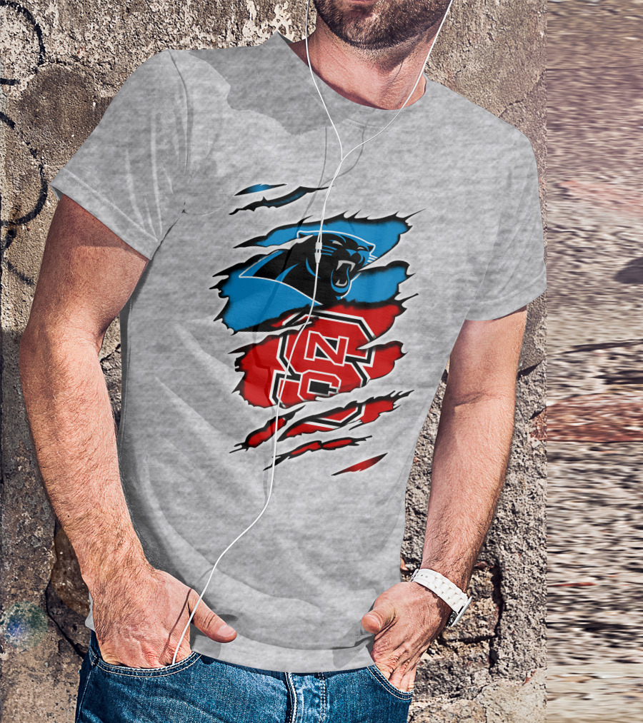 Carolina Panthers NC State Wolfpack Claw Marks T-Shirt